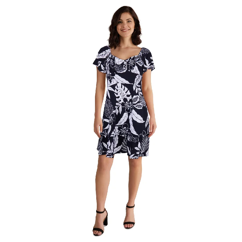 Women's Ruffle Sleeve Printed Dress Tunics Luxurious high-end