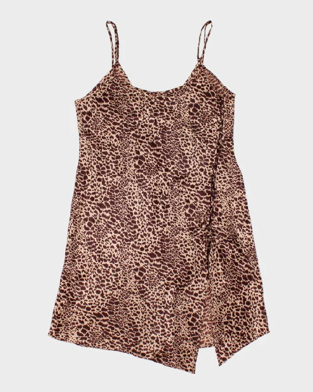 Y2k 00s Leopard Print Slip Dress - M Tunics Modern contemporary